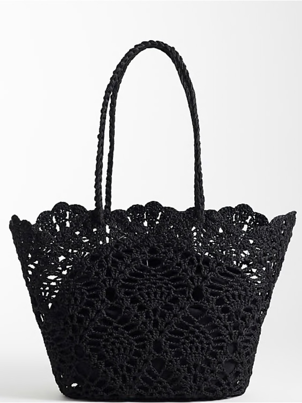 ASOS Black Crochet Tote Bag